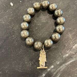 Power Beads by Jen shiny army green bracelet